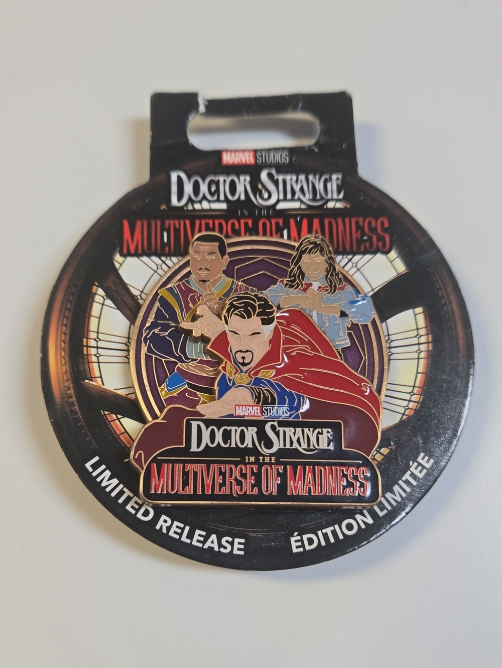 Disney Marvel Black and Red Pin Back Card
